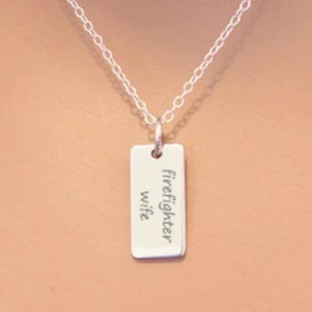 Sterling Silver Firefighter Wife Necklace